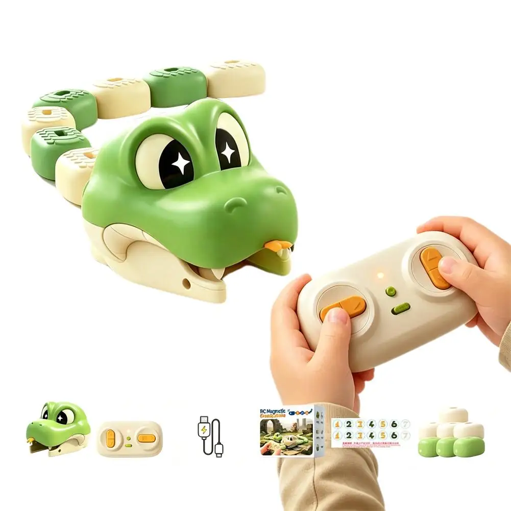 Magnetic Hungry Snake RC Car Toy Players Competitive Battle Greedy Snake Game Kids Funny Play Toy Birthday Gift for Boys Girls