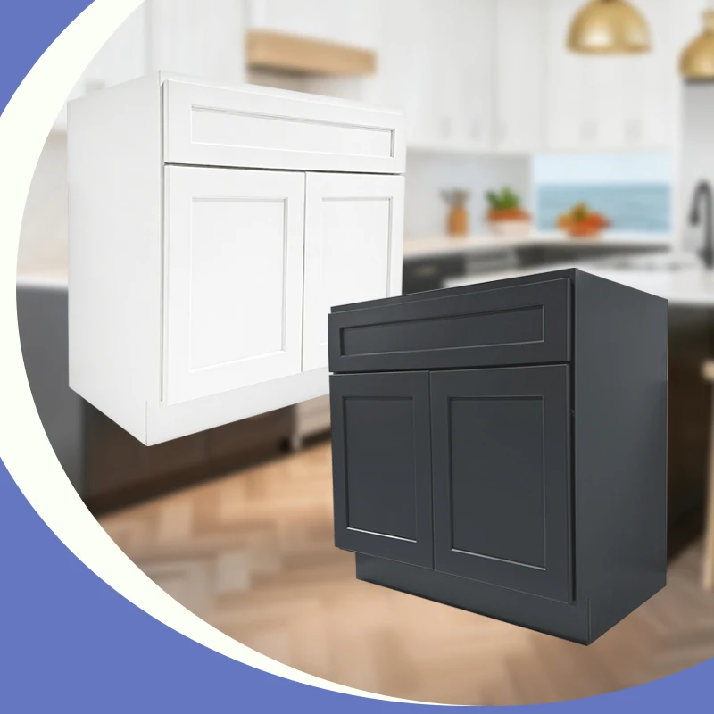 

SB33 Kitchen Sink Base Cabinet | U.S. Warehouse Fast Delivery | RTA Shaker Base Cabinets For Apartment | 33"W x 34 1/2"H x 24"D