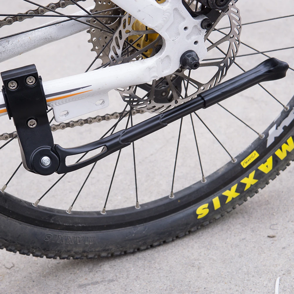 

Bike Kickstand Parking Rack Aluminum Alloy Adjustable Sidestay Mountain Bike Support Side Kick Stand Foot Brace (Black)