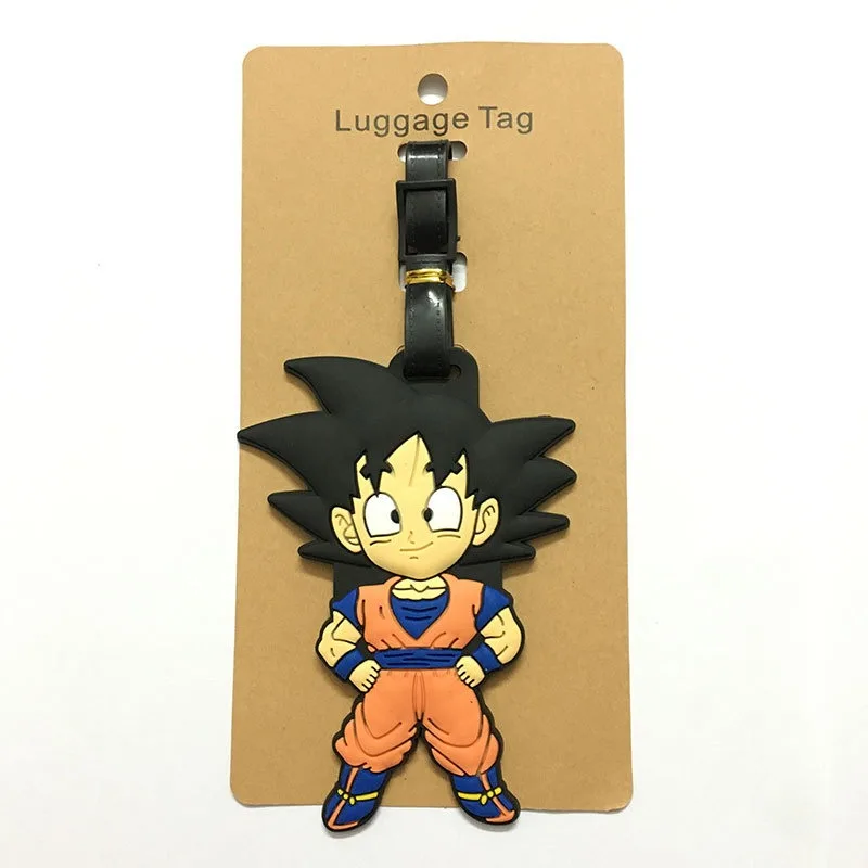 Dragon Ball Goku Saiyan Anime Travel Accessories Luggage Tag Silica Gel Suitcase ID Addres Holder Baggage Boarding Tag Portable