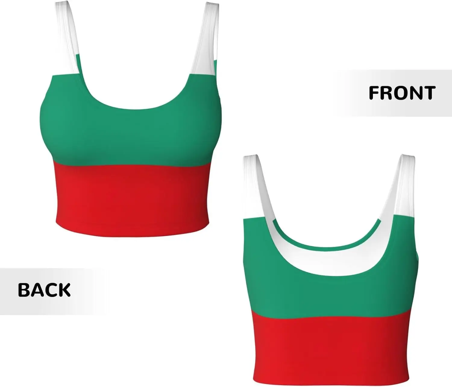 حمالة صدر رياضية نسائية مطبوعة بعلم العلم، حمالة صدر رياضية عالية التأثير ماصة للرطوبة للنساء أو رياضية للجري والمشي لمسافات طويلة