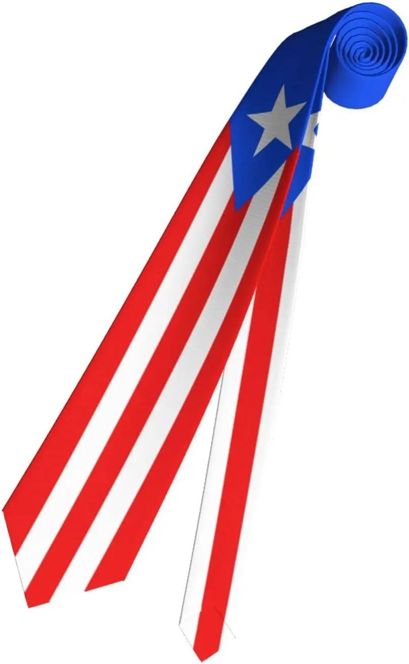 Puerto Rico Flag 5 Gestreepte Stropdas Heren Nek Stropdassen Heren Feest Business Stropdassen Zachte Skil Stropdas