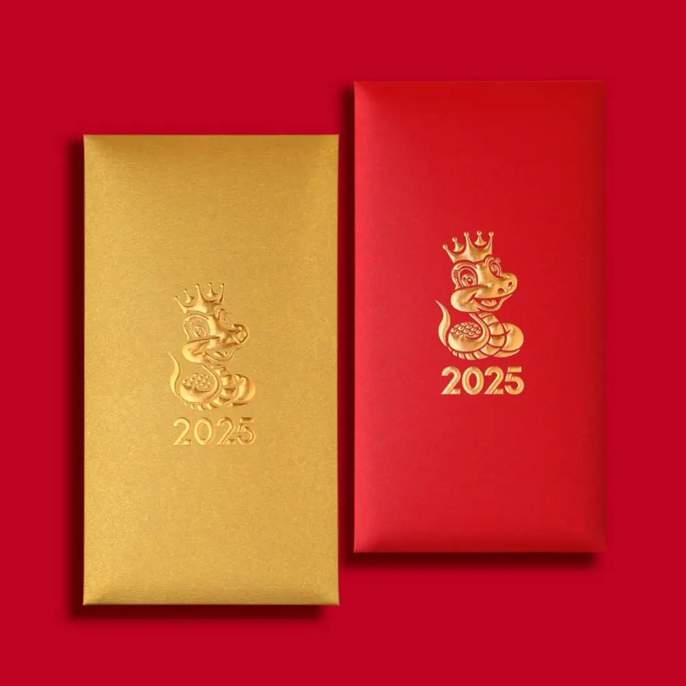 10pcs New Year Blessing Paper Red Envelope Cartoon Cute Red Packet Hot Stamping Traditional Luck Pocket Spring Festival