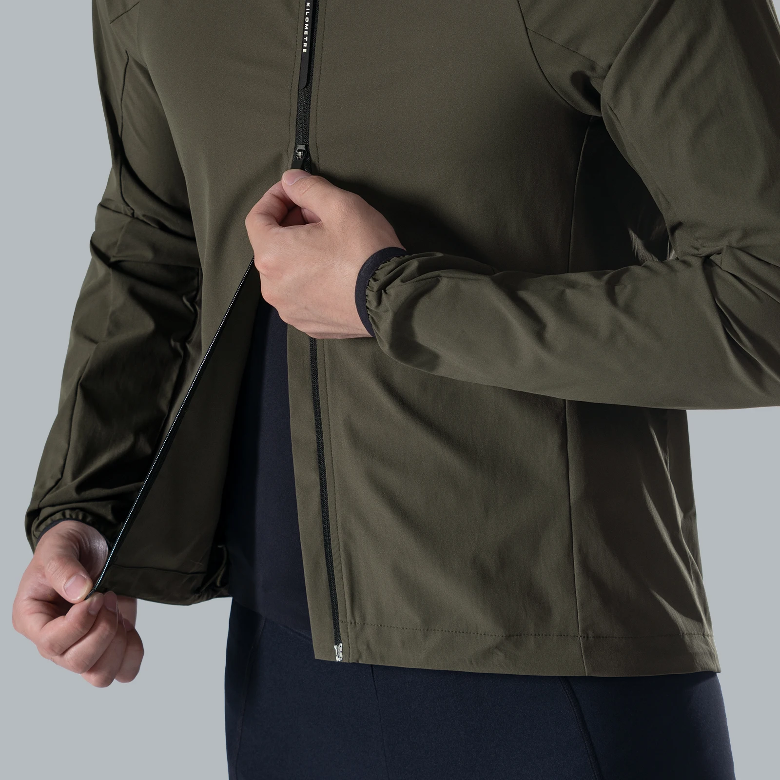 MY KILOMETRE Spring Men's Gravel Wasserdichte Fahrrad-Windjacken Reflektierende Windschutzscheibenjacke Packable Fahrrad-Windjacke – Detail 5
