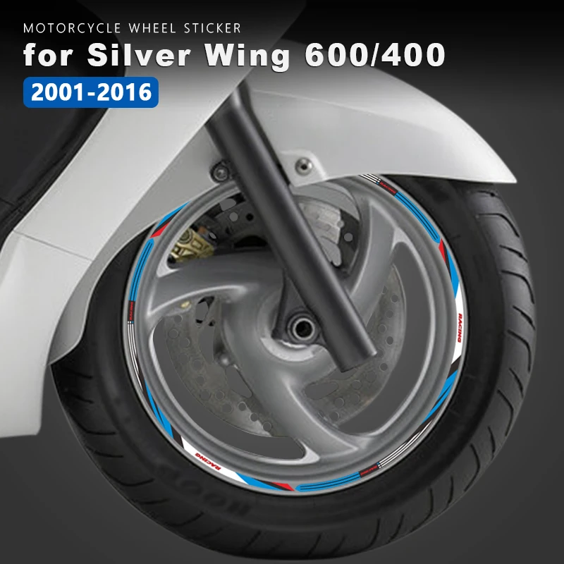 Naklejka na koło motocyklowe 13-calowa wodoodporna naklejka na felgę do Honda Silver Wing 600 400 SWT 400 SW-T 600 FJS FJS600 Akcesoria