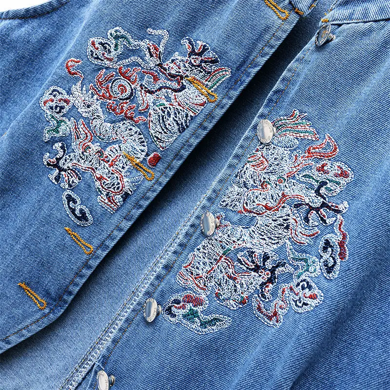 Vintage Geborduurd Denim Vest Voor Vrouwen O-hals Vest Uitloper 2025 Lente Herfst Casual Mouwloze Jeans Crop Tops