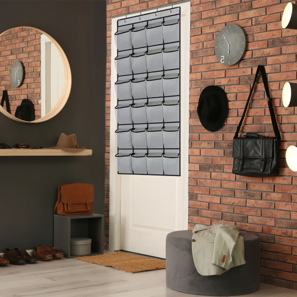 24  Pockets Wall Hanging Shoe Organizer Over The Door Fabric Cabinet Closet Sundries Shoe Storage Bag Household Wall Storage Bag
