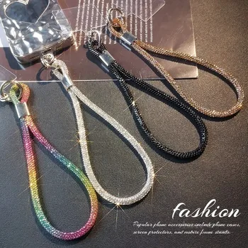 Glitter Flashy Rhinestone Cell Phone Charm Lanyard for iPhone Diamond Crystal Phone Wrist…
