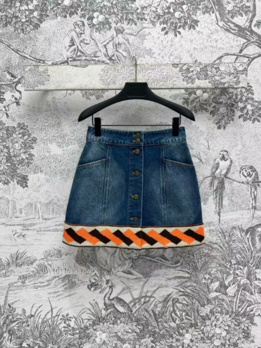 High end customized women's denim half skirt