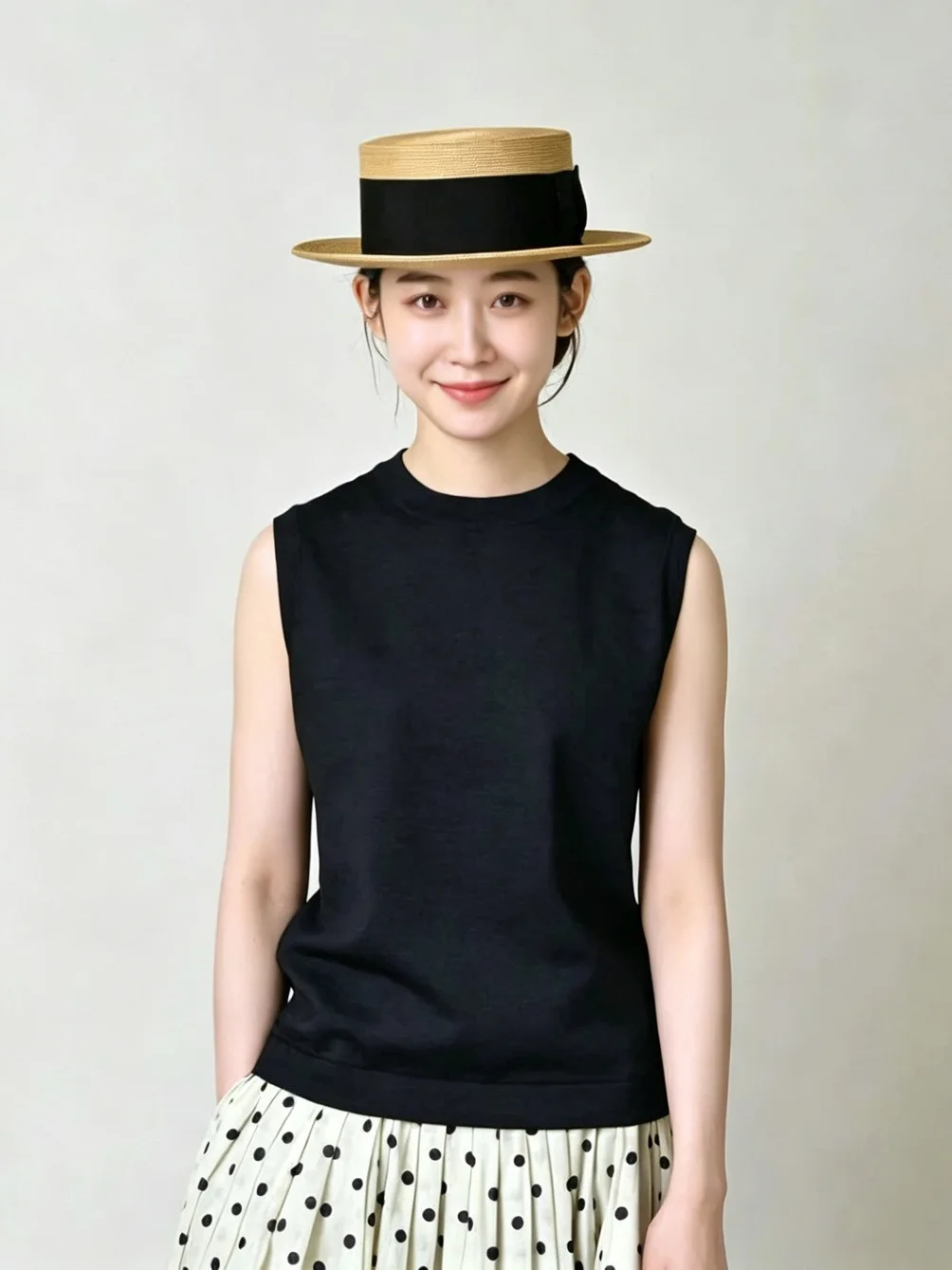 Summer New Style Japanese Fashion  Knot Elastic Slim Fit Sleeveless Women's Vest Indigo Ribbed Knit T-Shirt