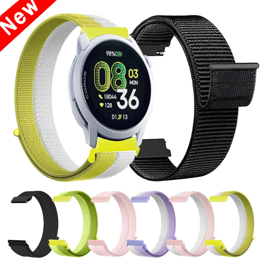 20mm 22mm Nylon Sports Strap For COROS PACE 4 3 2 Pro Adjustable Soft Bracelet For APEX 2 Pro 4 42mm 46mm Breathable Watchbands