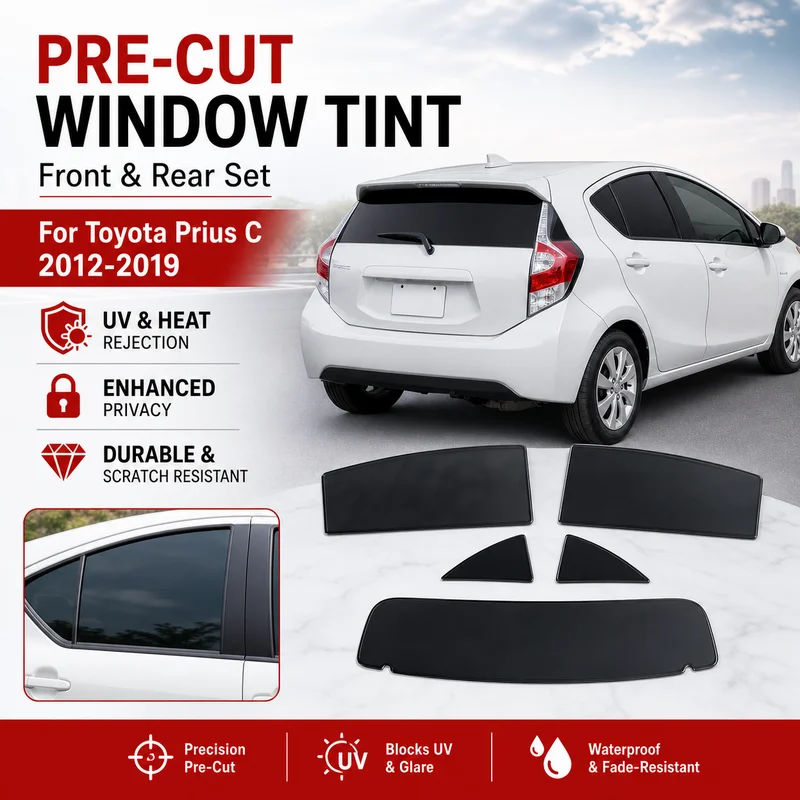 Premium Pre-Cut Window Tint For Toyota Prius C 2012-2019 Front & Rear Windows UV Heat Rejection Privacy Film Durable Waterproof