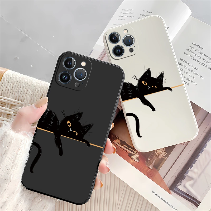 Cartoon Cat Cute Phone Case For Vivo X90 Pro X 90 X90Pro Soft Liquid Silicone Cover For Vivo X30 X50 X60 X70 X80 X90 Pro Capa