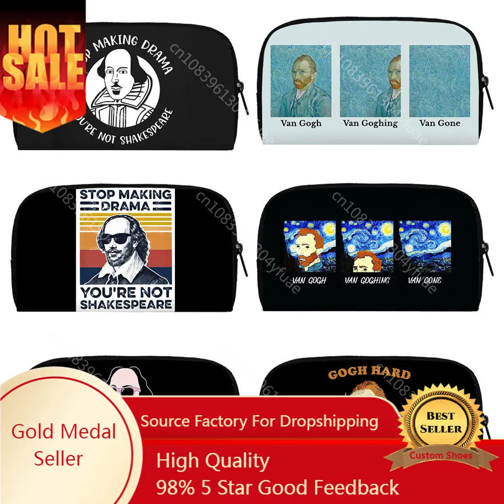 

Funny Stop Making Drama Wallets Shakespeare Van Gogh Gone Women Purses Small Clutch Credit Card Money Coin Bags Long Wallet