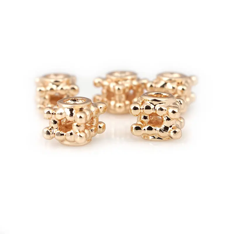 4MM 5MM 18K Gold Color Brass Cube Spacer Beads Bracelet Beads High Quality Diy Jewelry Making Supplies Accessories for Women