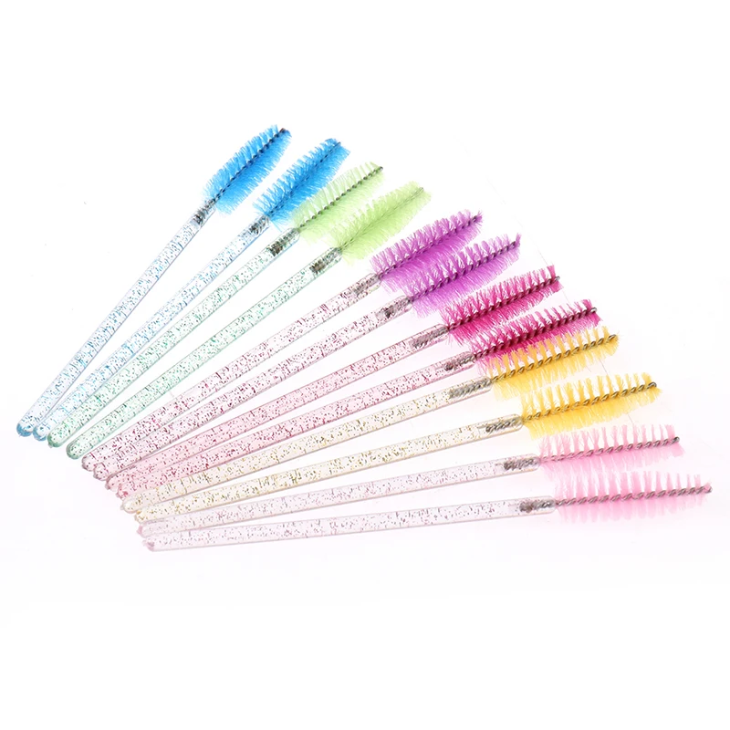 50 قطعة فرش الرموش القابل للتصرف كريستال العين لاش عصي الماسكارا بريق لاش مشط Spoolies مايكرو ماكياج تطبيقها #6