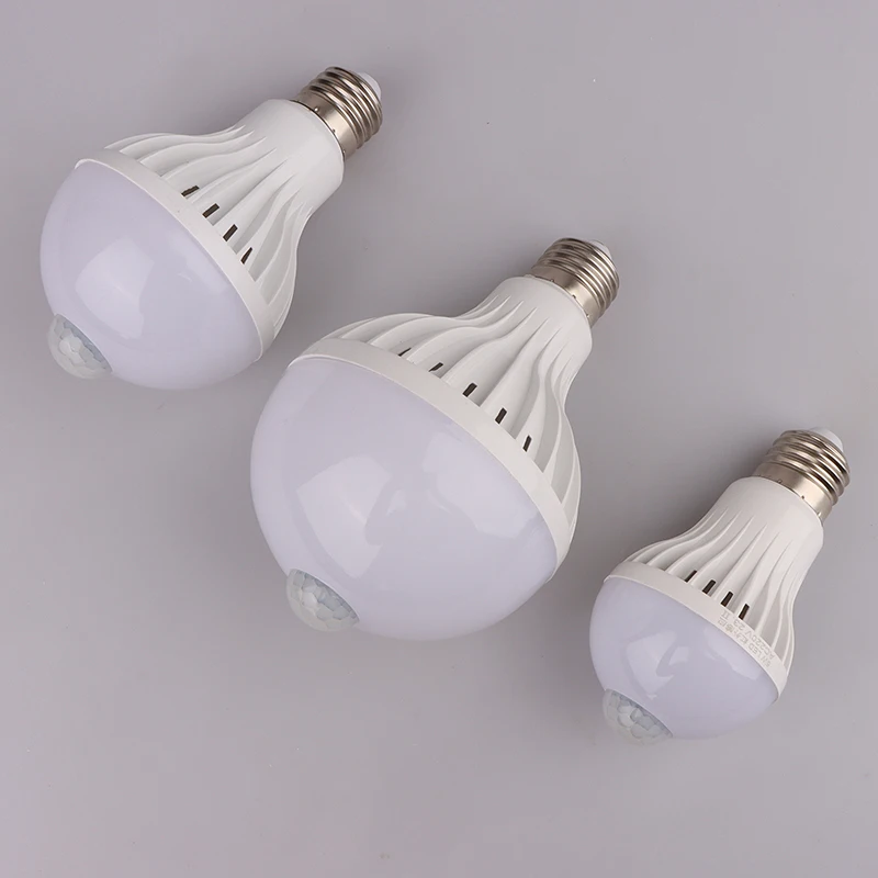 LED 220V E27 PIR Motion Sensor Lamp 5W 7W 9W 12W Bulb With Motion Sensor Infrared Radiation Motion Detector Night Light
