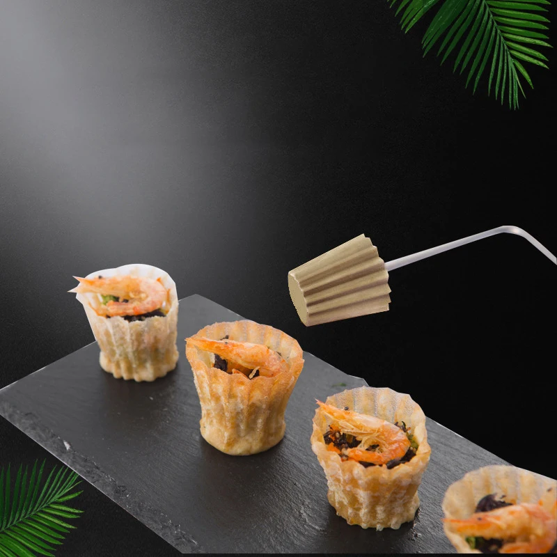 

Malaysian Traditional Pie Tee Maker Nyonya Top Hat Mold Egg Tart Cupcake Baking Mould with Wood Handle Bakeware Gadgets Kitchen