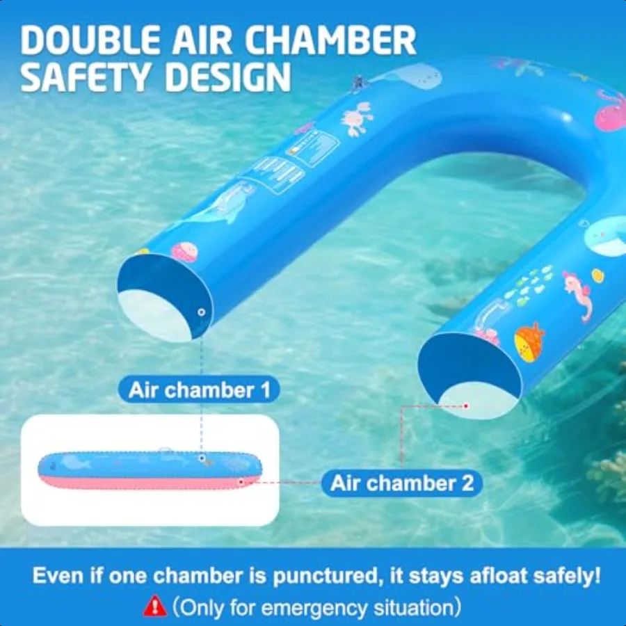 Clear Bottom Iatable Pool Floats Iatable Boat for Double Air Chambers Pool Toys Raft with Large Underwater View for Sea PoolSno