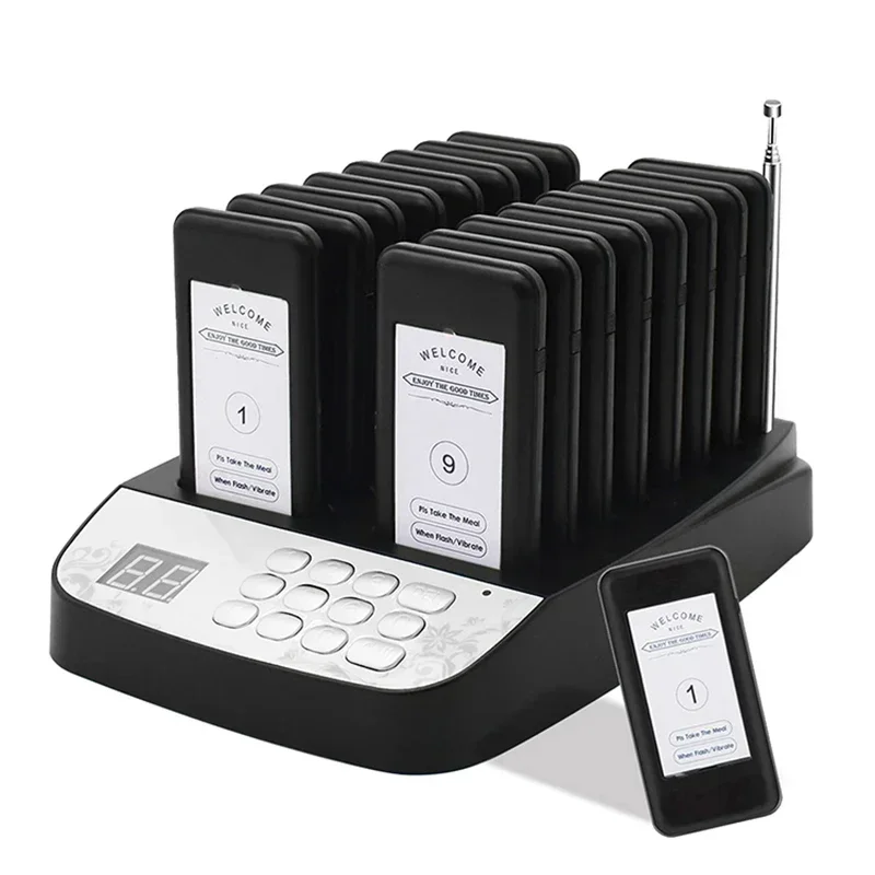 2026/2016 Guest Coaster Pager Fast Food Restaurant Hospital Customer Service Pager Wireless Calling System Sound Vibration Fla