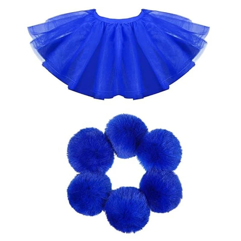 Unisex Tulle Collar Furry Ball Accessory For Family Costume Fun And Everyday Use