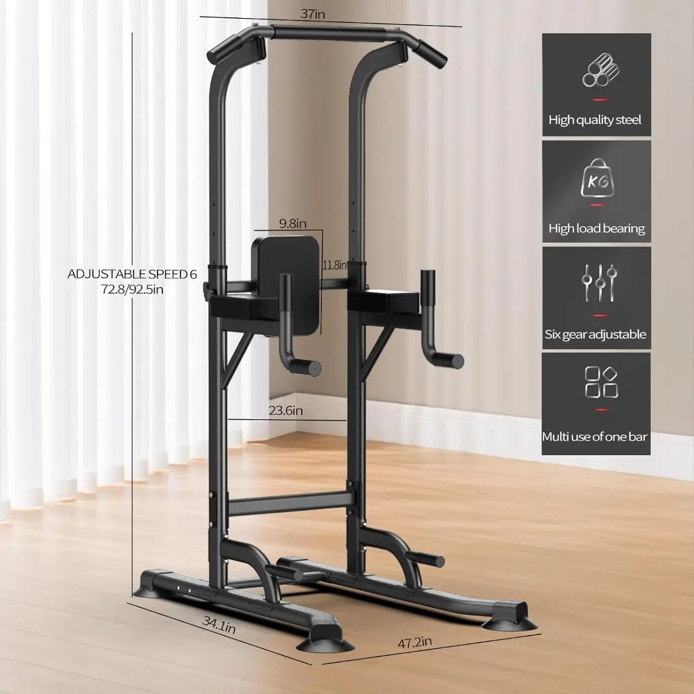 Adjustable Power Tower for Home Gym - Multifunctional Pull-Up & Dip Station Strength Training