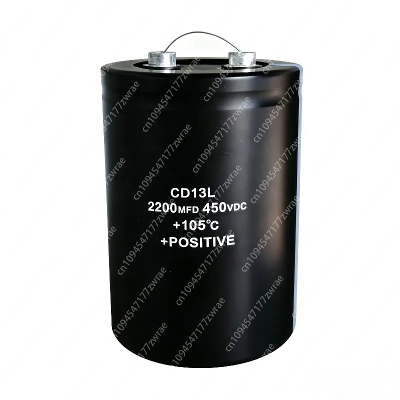 

Электролитический конденсатор CD13L с болтовым креплением, 450В DC, 2200мкФ, 64*100мм, допуск 20%, 105°C, высокая емкость, длительный срок службы