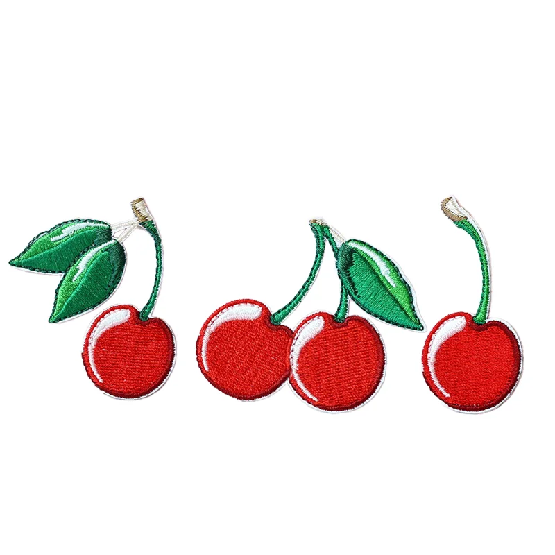 1-teiliger exquisiter Kirsch-Stickerei-Patch zum Aufkleben auf Kleidungszubehör, Stoff-Patch, DIY-Taschendekorationen, Banner-Up im Stil
