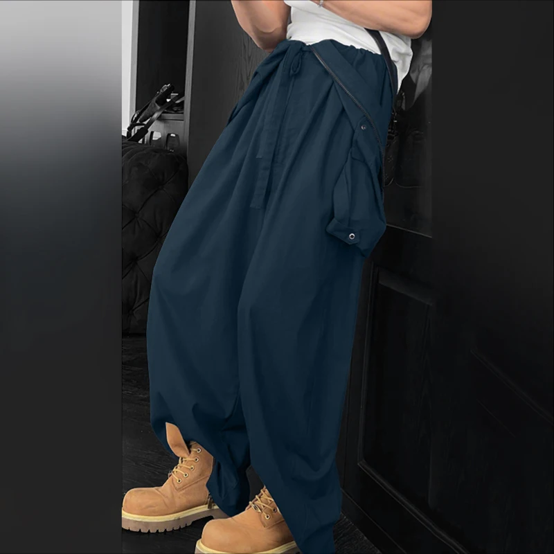 

INCERUN мужские комбинезоны однотонные с лацканами с коротким рукавом на молнии мужские комбинезоны уличная одежда на шнуровке свободные модные повседневные комбинезоны мужские