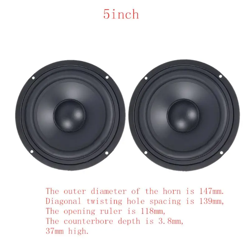 2 Pcs 4/ 5/6.5 Inch Woofer Bass Speaker Passive Radiator Booster Bass Vibration Adjust the Overall Tone Props H8WD