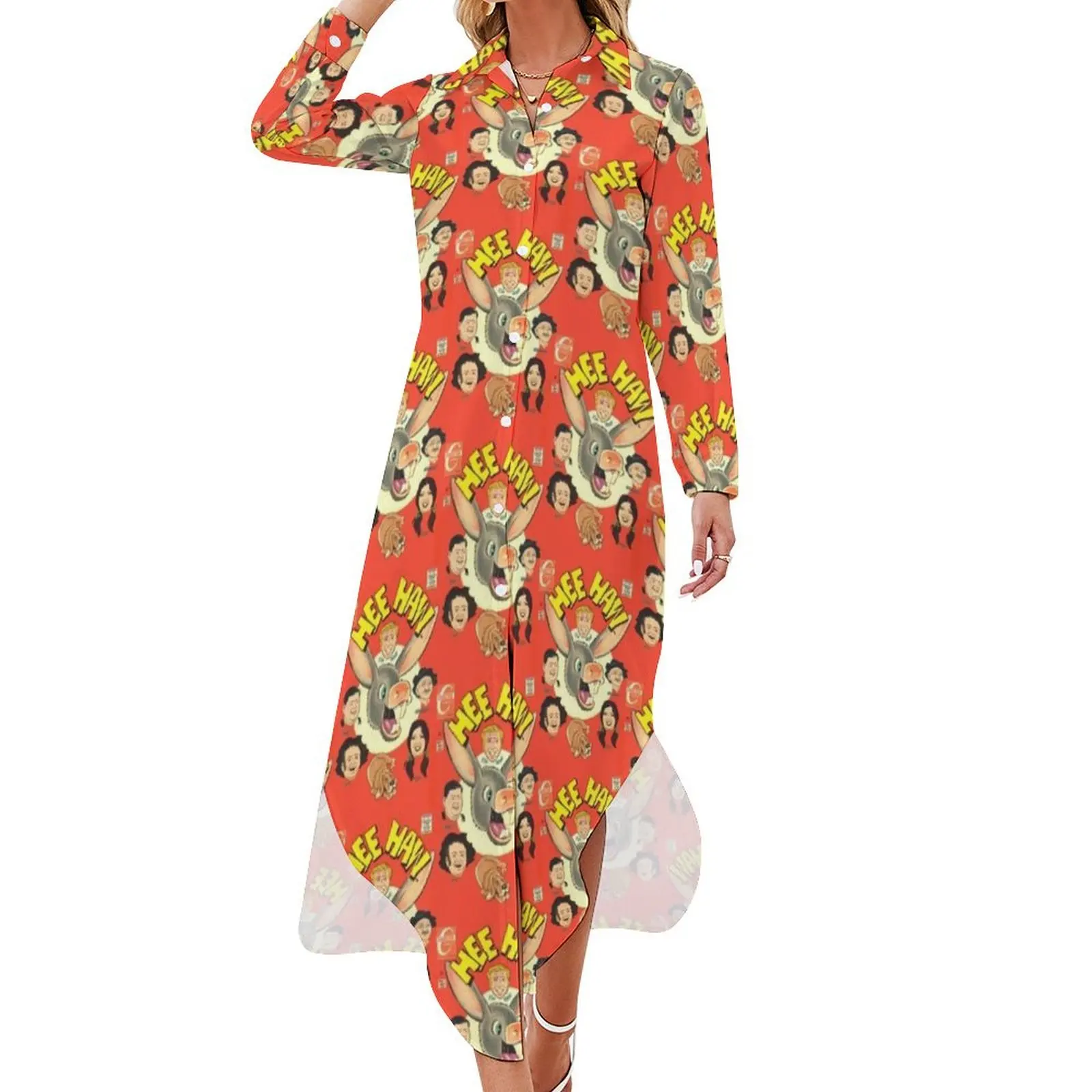 

Hee Haw Comic Long Sleeved Shirt Dress dresses with long sleeves summer dresses ladies 2024