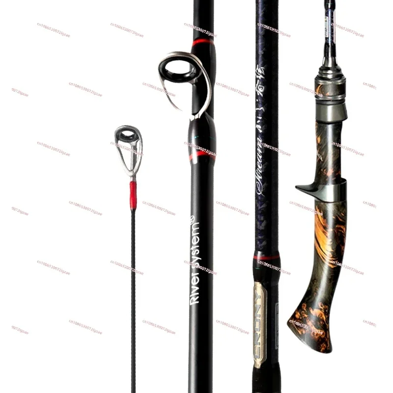 Micro-object Luya rod creek spring painting UL/L white strip fishing rod straight handle gun handle single rod