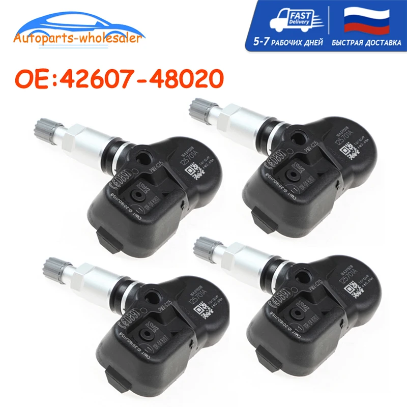 

4 PCS 42607-48020 4260748020 433MHz For 2017-2023 Toyota Land Cruiser Prado C-HR Camry Car TPMS Tire Pressure Sensor PMV-C215