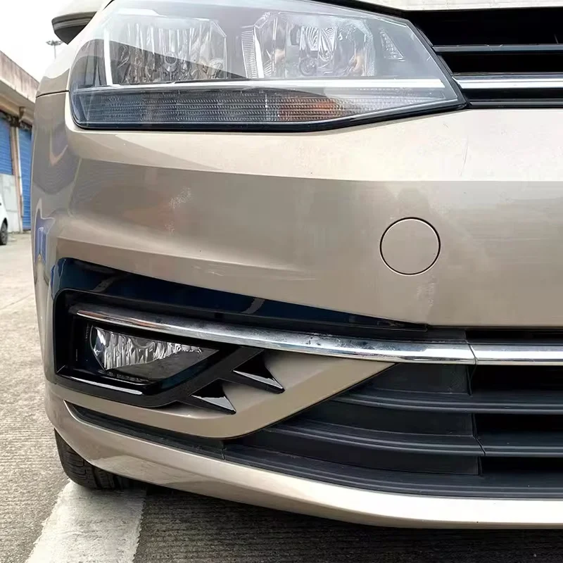 2x Front Bumper Fog Light Grille Cover Trim Wind Knife Razor Style Canards For VW Golf 7 MK7 Golf7 MK7.5 VII 2017-2019 Facelift