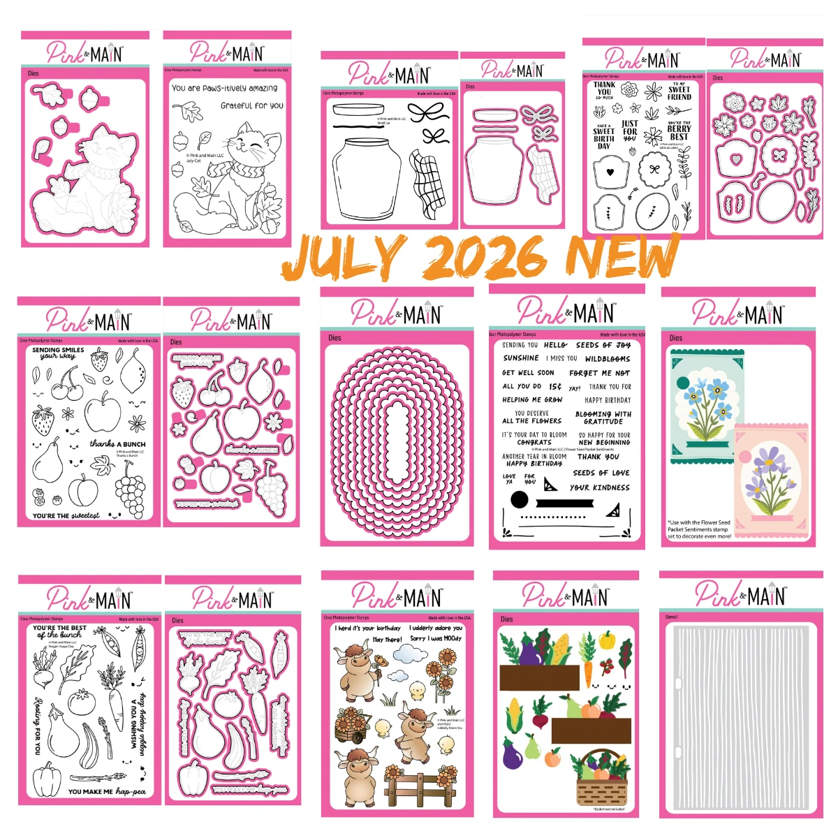 Pink&MAIN Cute Little Jar Labels Metal Cutting Dies and Clear Stamps DIY Scrapbook Stencil Paper Card Handmade Album Decoration