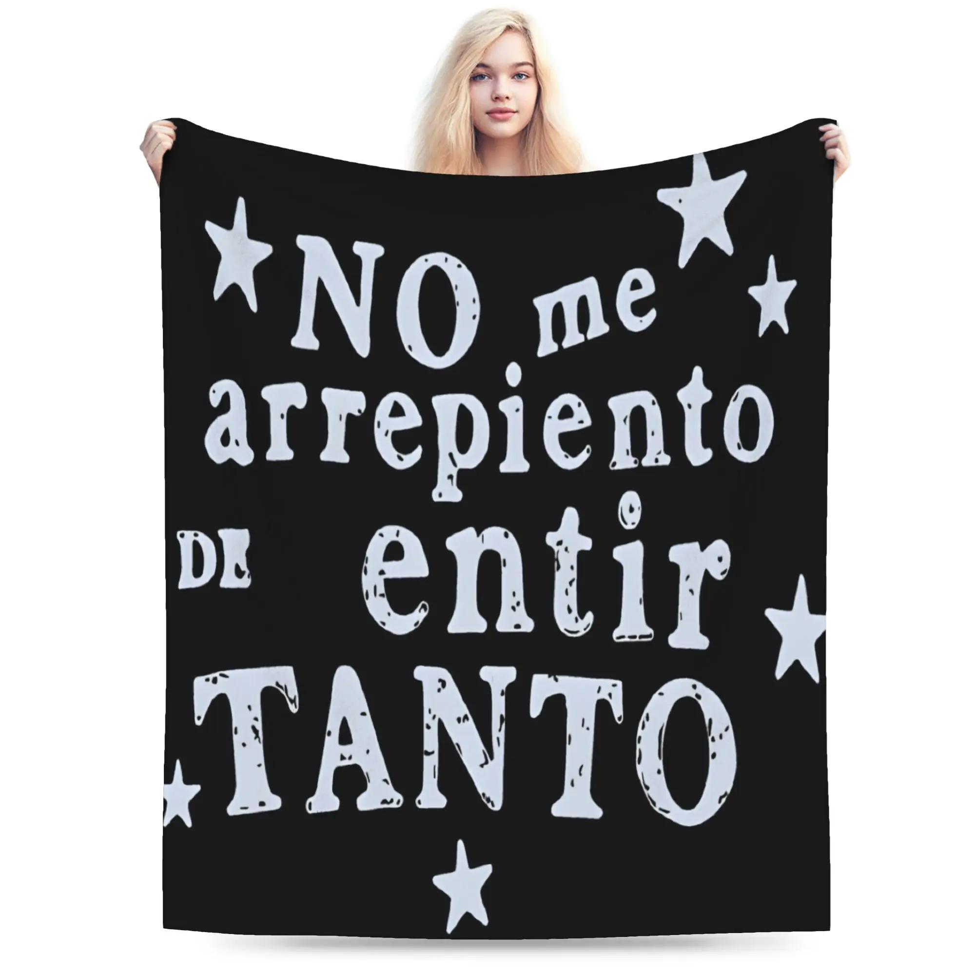 No Me Arrepiento De Sentir Tanto Throw Blanket Cozy Fashion Blanket Karol G Sofa Home Plane Travel Flannel Bedspread Bed Cover