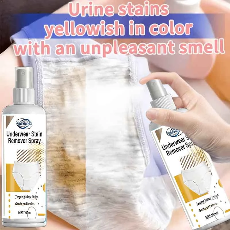 Underwear Stain Remover Spray – Deep Stain Removal, No Residue Dry Foam for Blood, Urine & Yellow Stains,Gentle on Fabrics,100ml