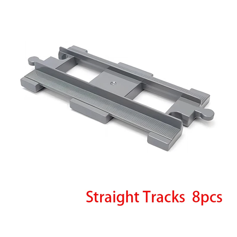 Big Size Bouwsteen Bakstenen Trein Tracks Crossover Onderdelen Schakelaar Rechte Gebogen Duploes Accessoires DIY Speelgoed Voor Kinderen Gift