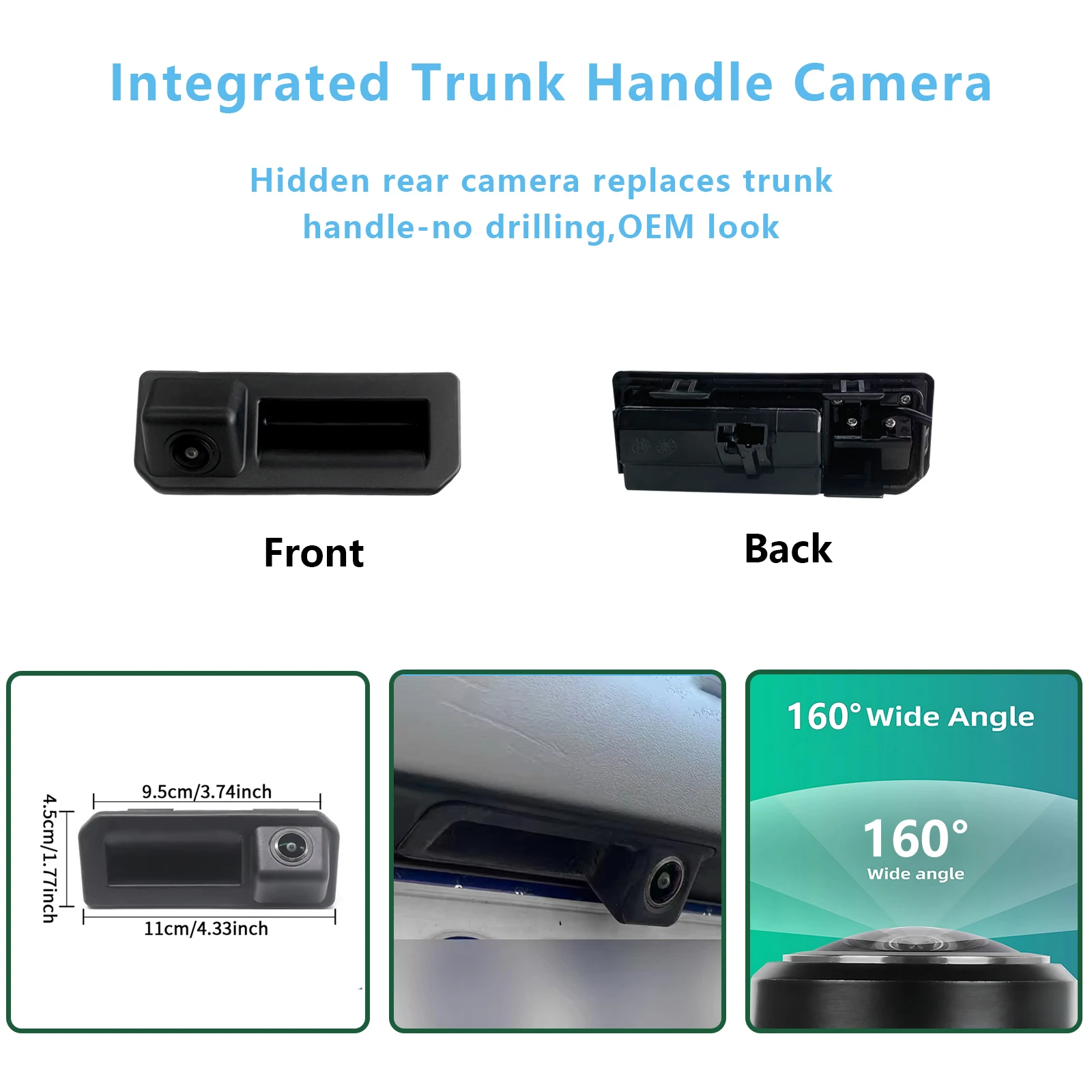 Kamera cofania AHD do Audi A3 A4 S4 A5 Q5 S5 2021-2025, Q3 2019-2025, system MIB3, montaż dodatkowy, widok z tyłu i z przodu, bez potrzebu programowania.