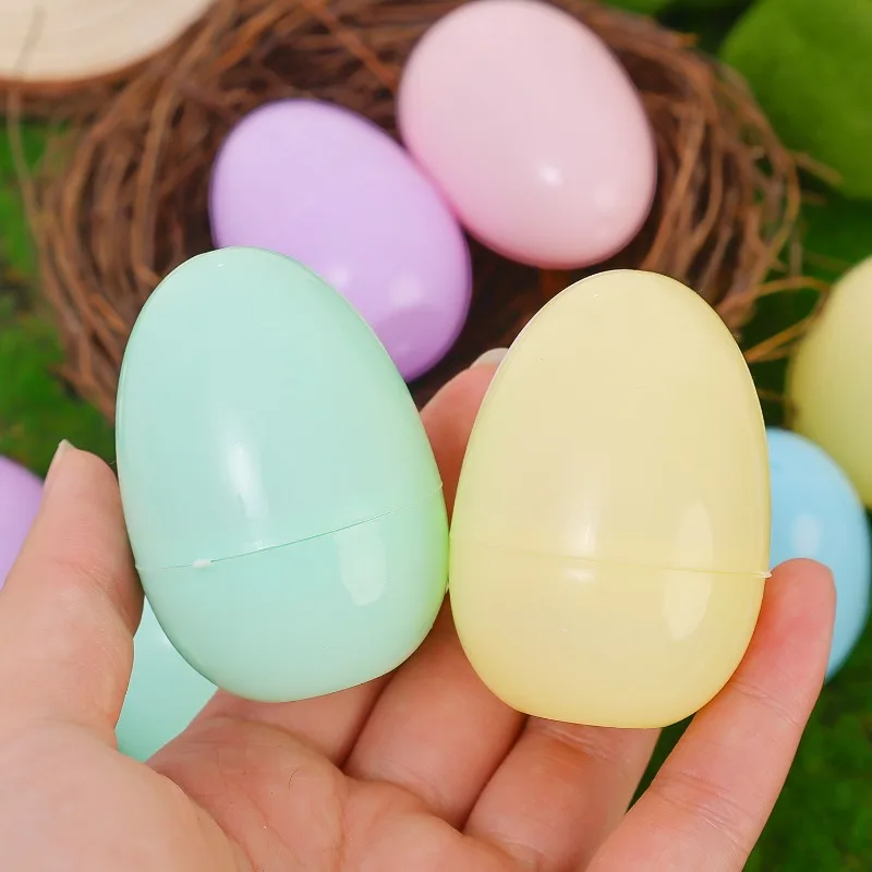 Fillable Easter Eggs Colorful Bright Empty Opening Eggs Shell Props Assorted Colors Easter Eggs Candies Gifts Packaging Boxes