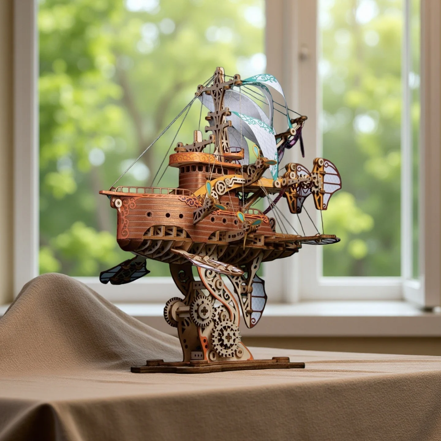 OUZEY Puzzle 3D per astronave in legno - Kit di costruzione di modelli di universo fai-da-te, progetto di fantascienza creativa per adulti e adolescenti dai 14 anni in su