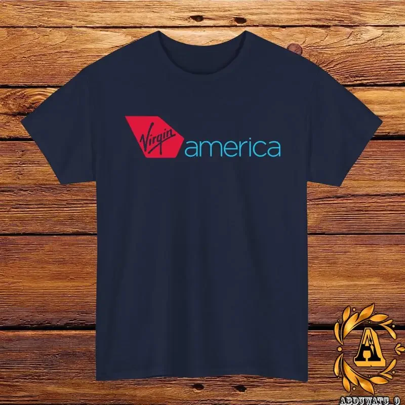 Virgin America Airlines Logo T Shirt Black Grey White Navy Red Light Blue S 5XL
