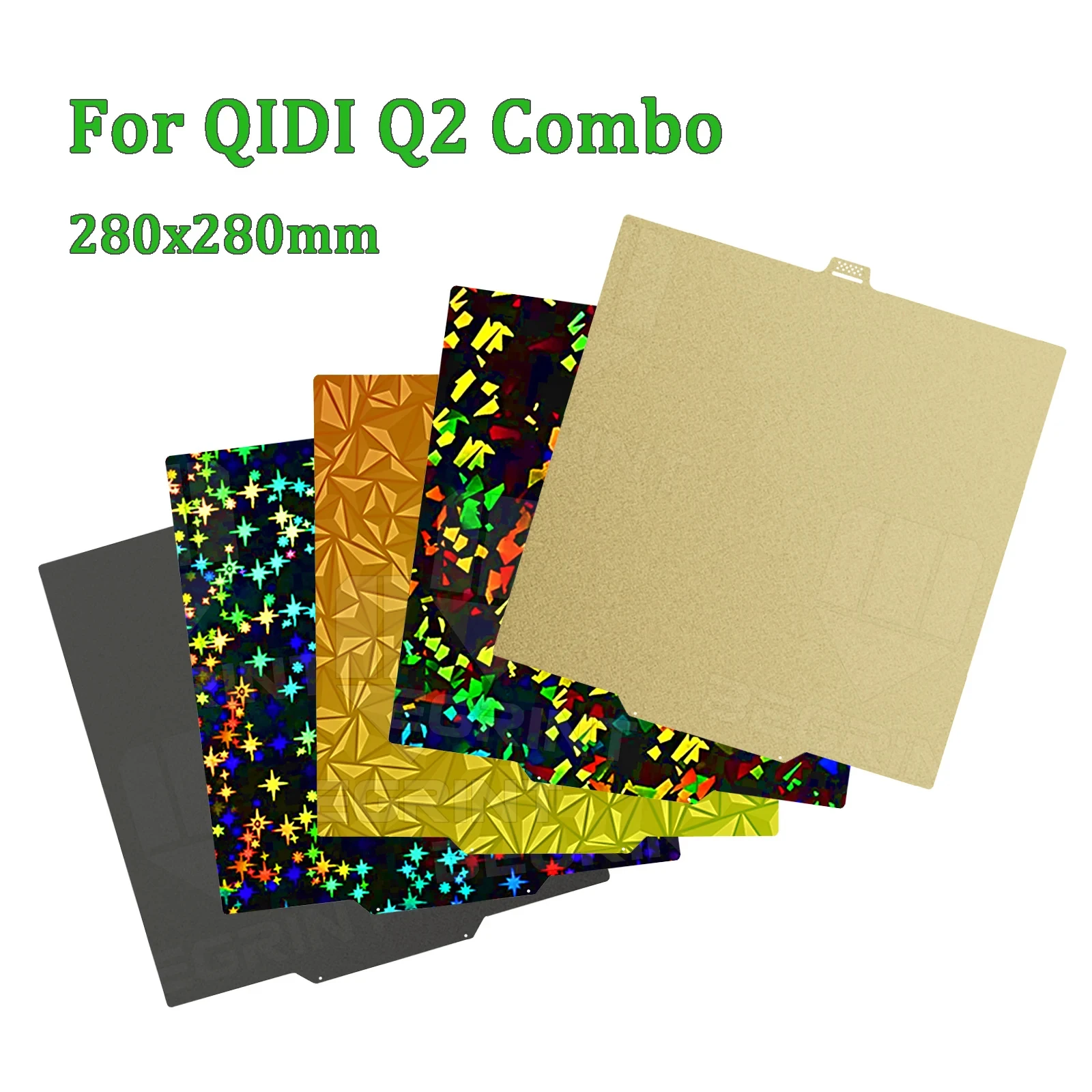 

For QIDI Q2 Q2 Combo 3D Printer Build Plate Heat Bed Double Side PEO PET PEI Powder Coated Spring Steel Sheet 280x280mm Bed