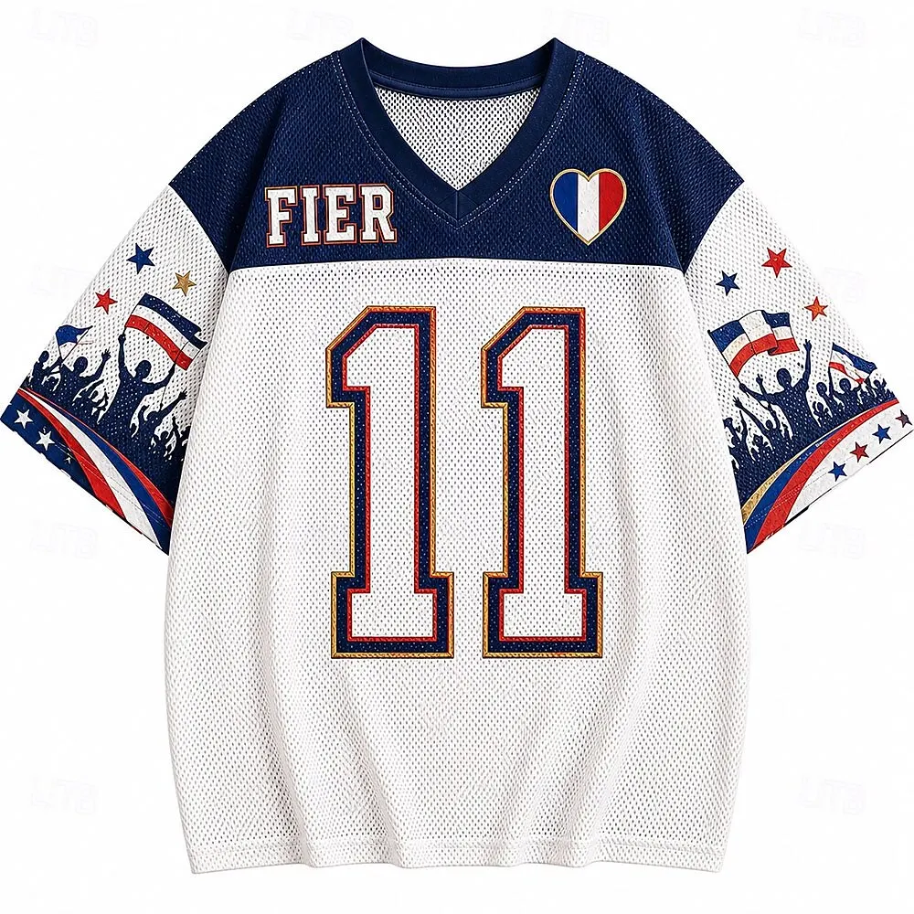 Children's, Adult British Style&fan Party Retro 3D Printed Jersey Style Short Sleeved Breathable Fan Match Support Top