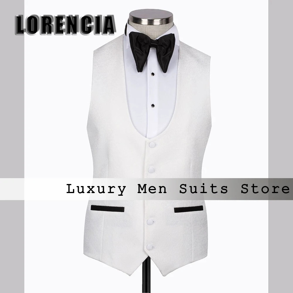 Classic Slim Fit Men Suits 3 Piece Shawl Collar Wedding Party Outfits Tuxedos Customized Blazer Pants Vest robe mariage femme