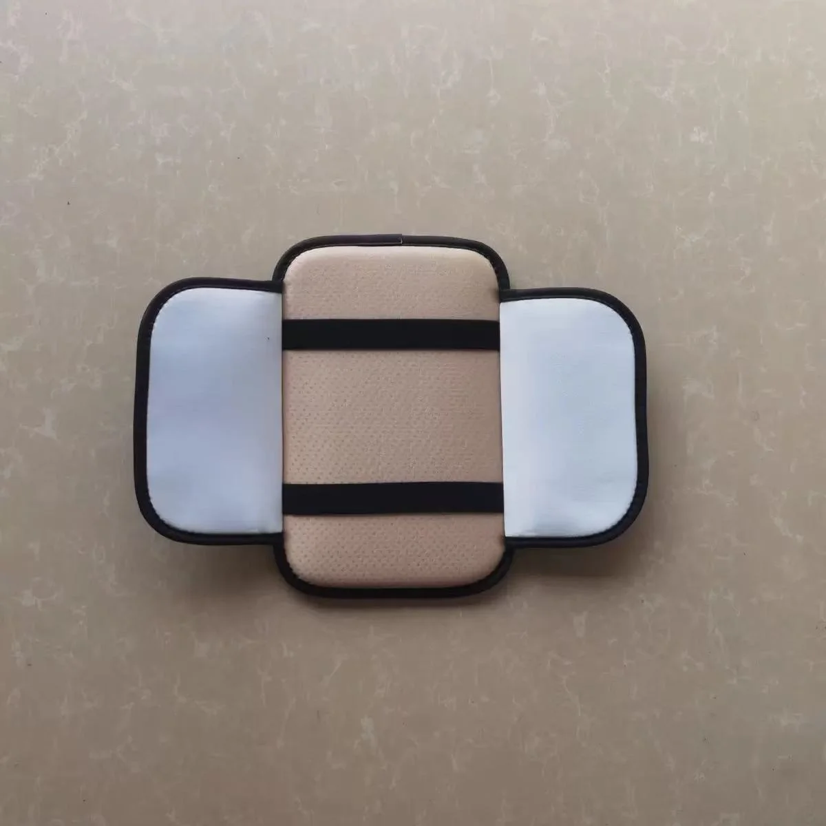 Elegant Rhombus PU Leather Car Central Control Countertop Support Pad Armrest Box Protection Pad with Double Pockets or No Pocke view 4