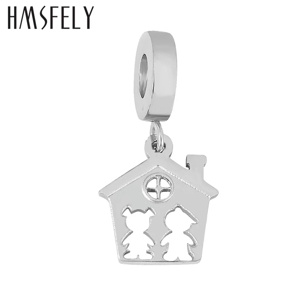 HMSFELY Stainless Steel Warm House Pendant For DIY Bracelet Necklace Jewelry Making Accessories Bracelets Parts