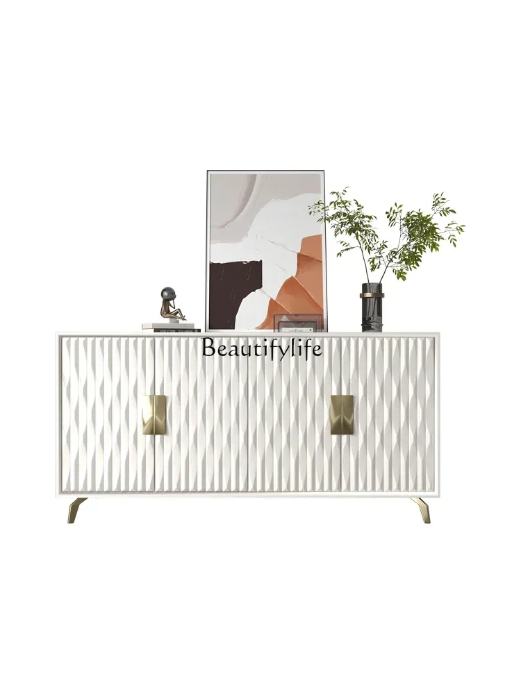 

23Modern & Minimalism Dining Side Light Luxury White Locker Solid Wood Storage CabinetL