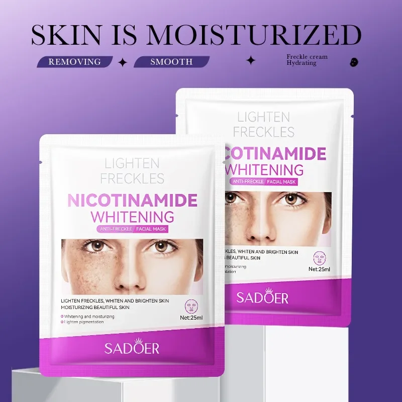 10Pcs Niacinamide Melasma Facial Mask Reduce Melanin Dark Skin Chloasma Lighten Serum Fade Fine Lines Face Korean Care Products