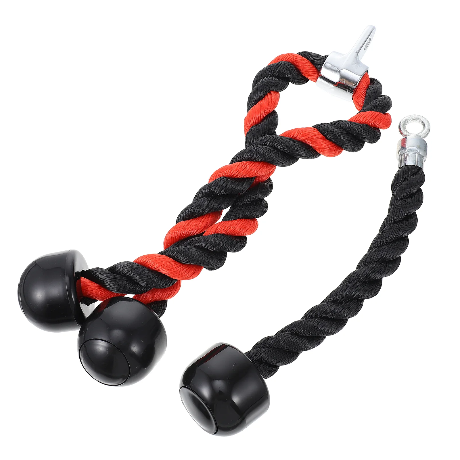 2 Pcs Double Head Training Rope Bicep Drawstring Fitness Tool Pulldown Tricep Cable Rowing Machine Handle